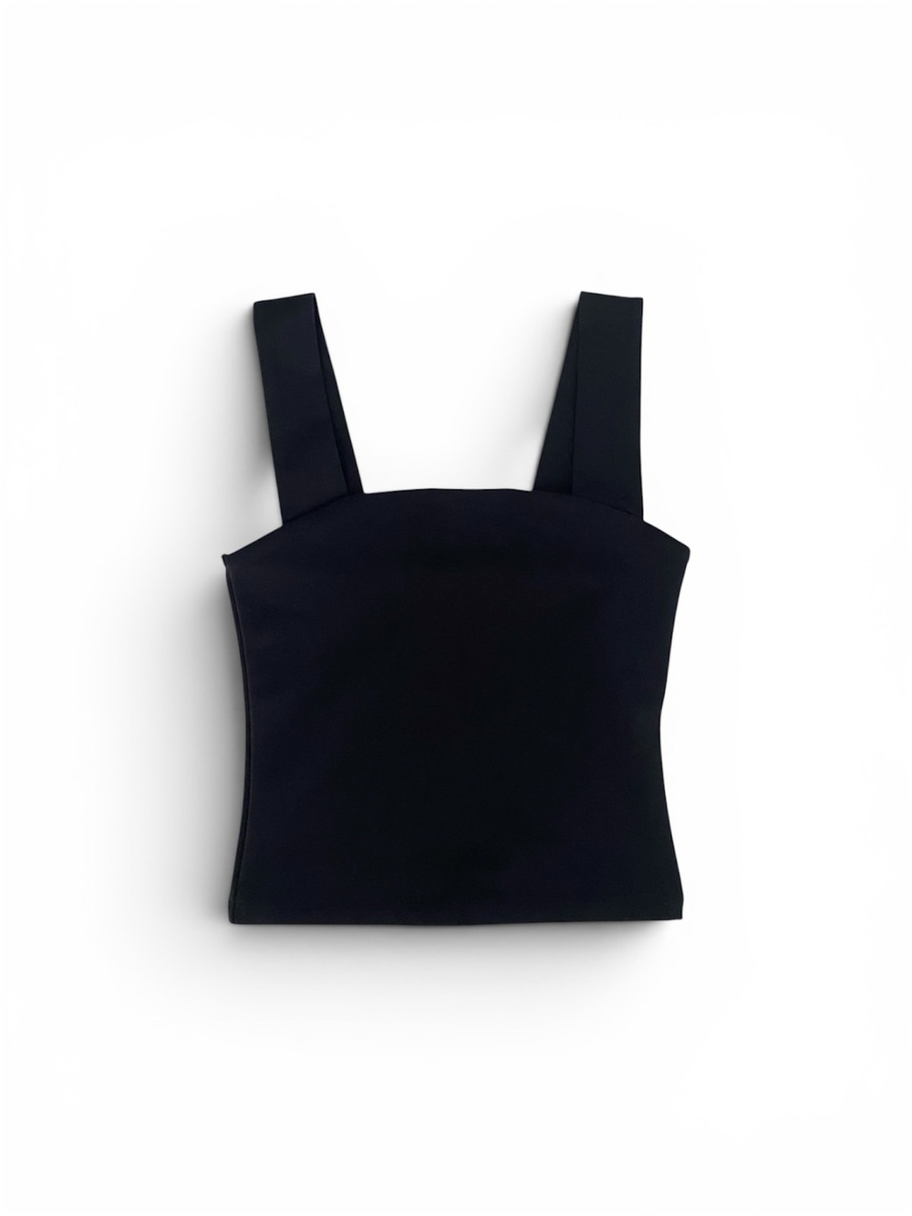 Abercrombie & Fitch Square Neck Wide Strap Crop Black Tank Top Women's Size XXS
